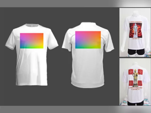 งานสกรีนเสื้อกีฬาผ้าไมโครสีขาว 2 จุด หน้าหลัง ราคาพิเศษ